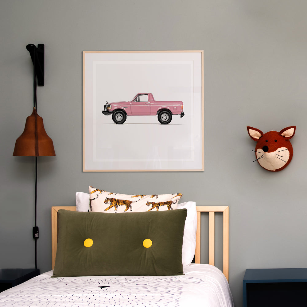 Pink Pickup Truck Nursery Wall Decor 