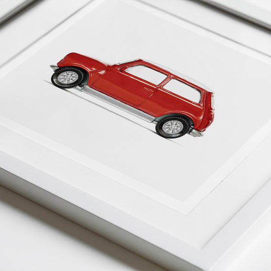Red Mini Cooper Nursery Car Print for Boys