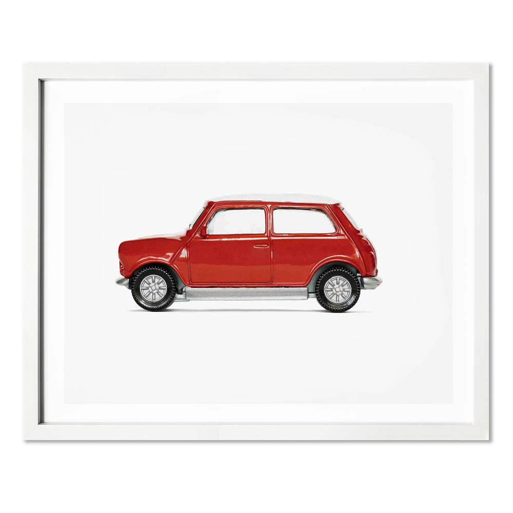 Red Mini Cooper Nursery Car Print for Boys