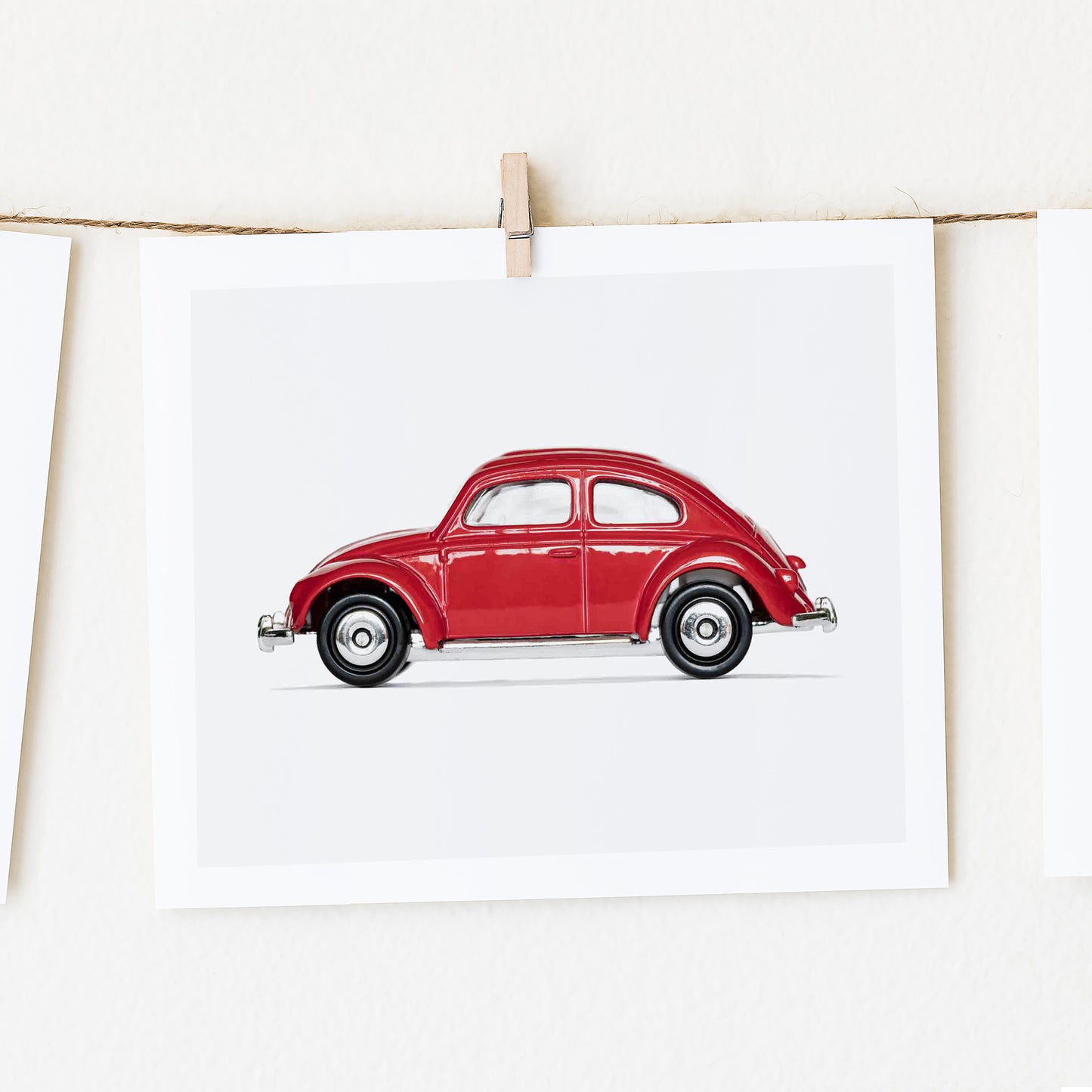 Volkswagen Beetle Car Red  nursery wall decor for boys room