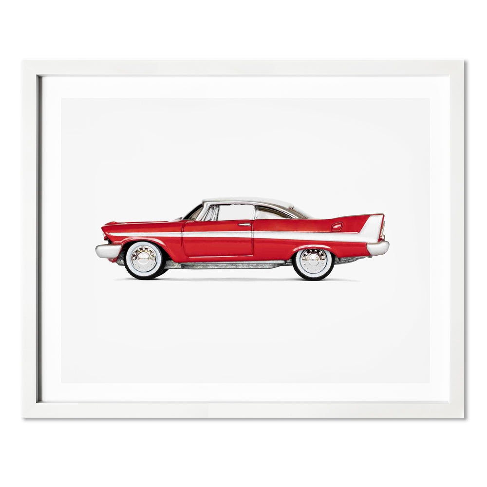 Red Vintage Classic Car Print for Boys' Nursery 