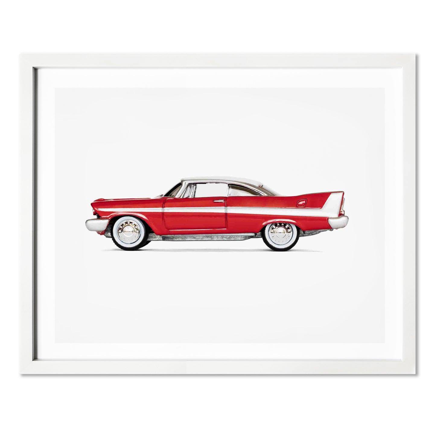 Red Vintage Classic Car Print for Boys' Nursery 