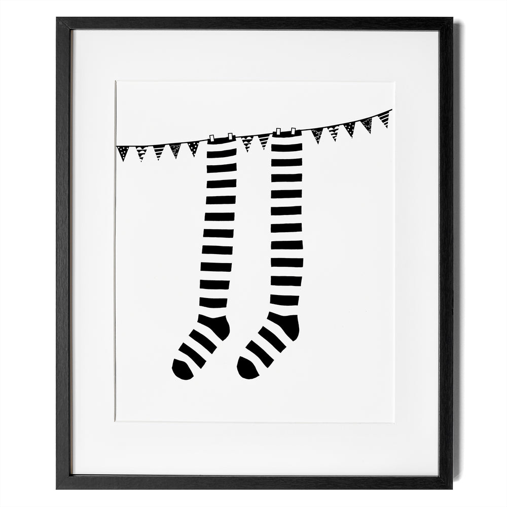 
                      
                        Socks on a Wire black and white Wall Art
                      
                    