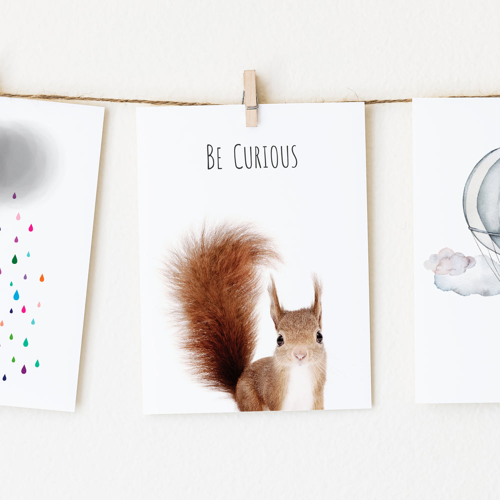 
                      
                        Squirrel Be Curious - Inspirational Wall Art for nursery or kids room
                      
                    