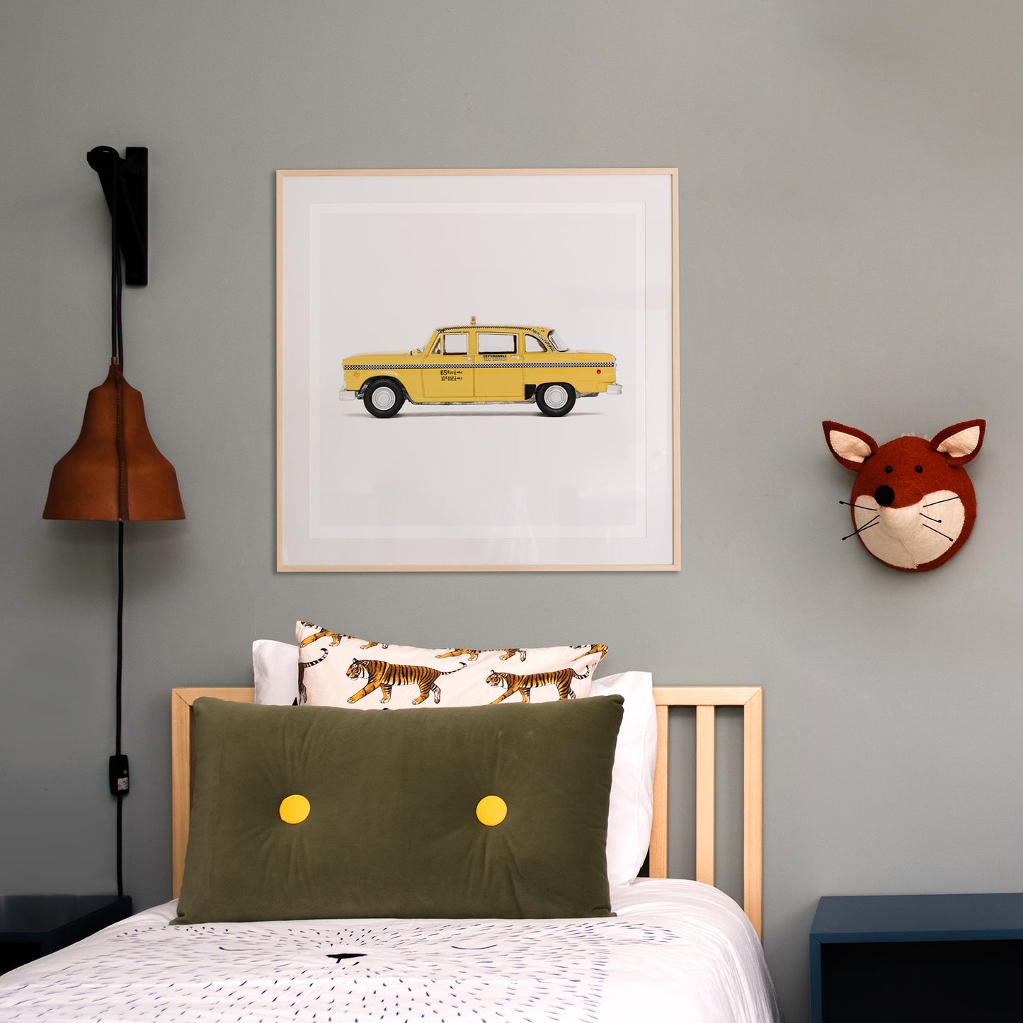 yellow taxi nursery wall art print