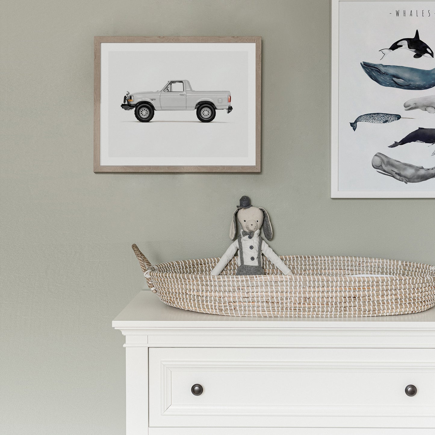 White Pickup Truck Nursery Wall Decor 