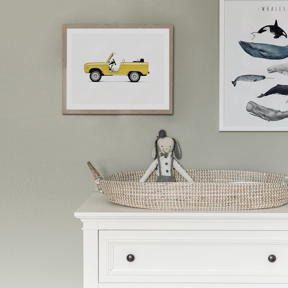 Vintage car Nursery Wall Decor for Boys and Girls