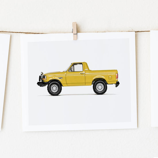 Yellow Pickup Truck nursery Wall Art